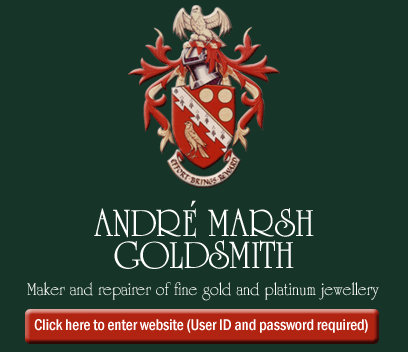 Click to enter the Andr&eacute; Marsh Goldsmith website - maker and repairer of fine gold and platinum jewellery in Cambridge